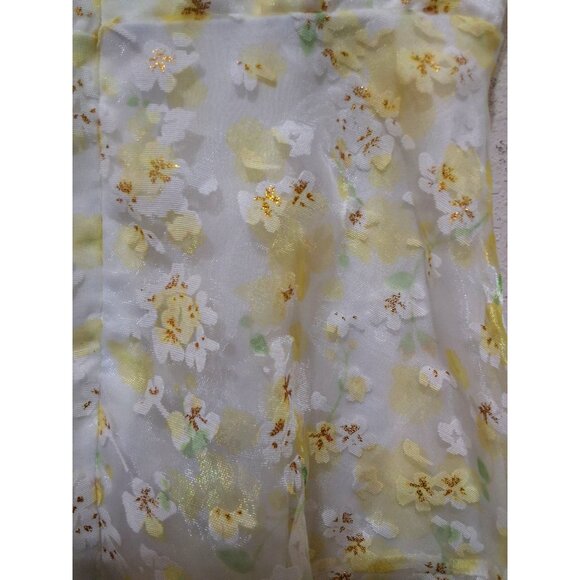Lucy In The Sky Yellow & White Floral Tie-Up Mini Dress S Party Event - Picture 6 of 9